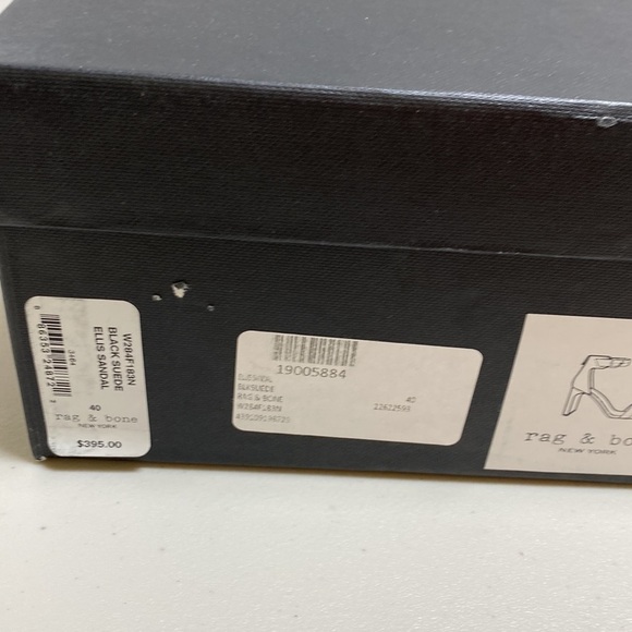 $395 NIB! RAG & BONE Black Suede Ellis Sandals Size 10 - Picture 6 of 7